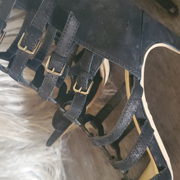 Vince Camuto Black Suede High Heel Gladiators - Picture 10 of 12